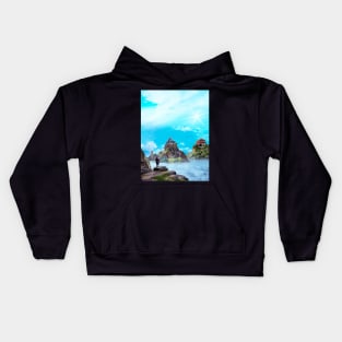 Japanese Cloud Buildings Kids Hoodie